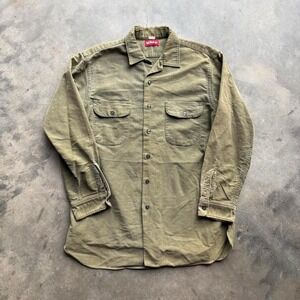 Vintage Tuf-Nut Olive Green Button Up